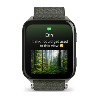 Garmin Venu X1 темно зеленый с титановой задней крышкой и зеленым нейлоновым ремешком (010-02980-01/010-02980-03)