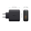 Сетевое зарядное устройство Aukey PA-D5 Focus Duo, PD, 63 Вт черный