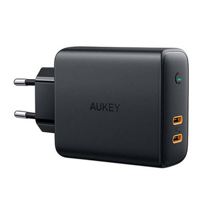 Сетевое зарядное устройство Aukey PA-D5 Focus Duo, PD, 63 Вт черный