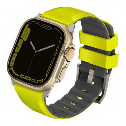 Ремешок Uniq Linus Airosoft silicone strap для Apple Watch 49/45/44/42 мм, зеленый лайм (49MM-LINUSLGRN)