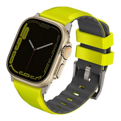 Ремешок Uniq Linus Airosoft silicone strap для Apple Watch 49/45/44/42 мм, зеленый лайм (49MM-LINUSLGRN)