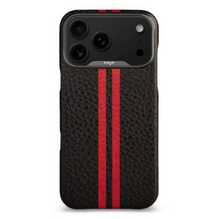 Чехол-накладка из кожи Vaja Grip для iPhone 17 Pro Max 6.9" V-Mag GTX Black and Rosso