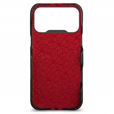 Чехол-накладка из кожи Vaja Grip для iPhone 17 Pro Max 6.9" V-Mag GTX Black and Rosso