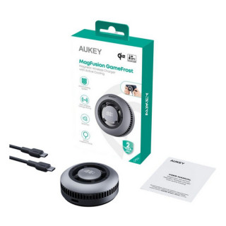 Беспроводное зарядное устройство Aukey Magnetic Cooler Qi2 15W (AMC-LC-G10) серый