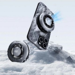Беспроводное зарядное устройство Aukey Magnetic Cooler Qi2 15W (AMC-LC-G10) серый