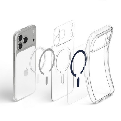 Чехол Spigen Ultra Hybrid MagFit для iPhone 18 Pro Max / 17 Pro Max (ACS12121) Clear Deep Blue