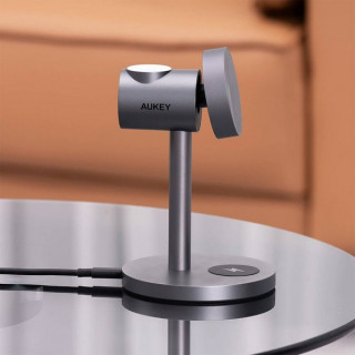 Беспроводное зарядное устройство Aukey 3 в 1 Qi2 25W (AMC-LC-MC311) серый