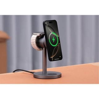 Беспроводное зарядное устройство Aukey 3 в 1 Qi2 25W (AMC-LC-MC311) серый