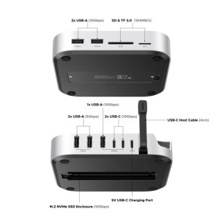 Док-станция UGREEN CM841 11-in-1 Docking Station для Mac Mini M4/M4 Pro with NVMe SSD Enclosure (65487)