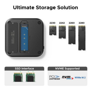 Док-станция UGREEN CM841 11-in-1 Docking Station для Mac Mini M4/M4 Pro with NVMe SSD Enclosure (65487)