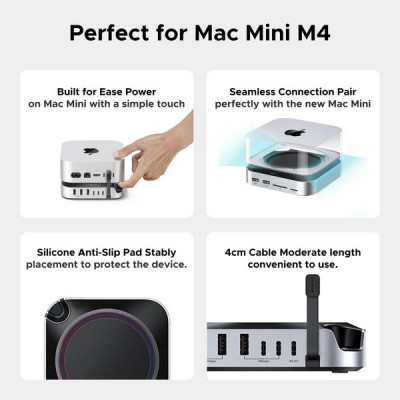Док-станция UGREEN CM841 11-in-1 Docking Station для Mac Mini M4/M4 Pro with NVMe SSD Enclosure (65487)