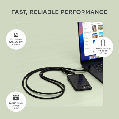 Зарядный кабель/ремень через плечо Satechi OntheGo Crossbody Lanyard Cable 60W 1.5 м (ST-LOTGLK) Black