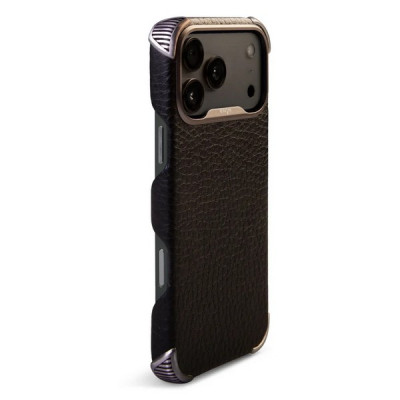 Чехол-накладка из кожи Vaja Buckler ST Grip для iPhone 17 Pro Max 6.9" V-Mag Black