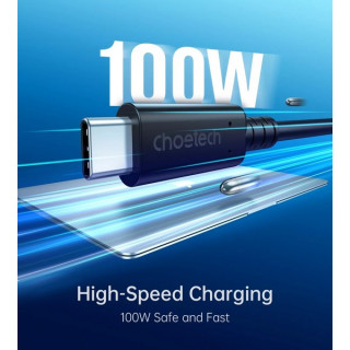 Кабель Choetech USB C 4.0 PD 100 Вт, 8К, 40 Гбит/с, 0.8 м (XCC-1028) XCC-1028-BK, черный