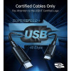 Кабель Choetech USB C 4.0 PD 100 Вт, 8К, 40 Гбит/с, 0.8 м (XCC-1028) XCC-1028-BK, черный