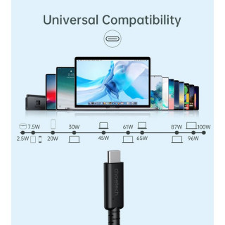 Кабель Choetech USB C 4.0 PD 100 Вт, 8К, 40 Гбит/с, 0.8 м (XCC-1028) XCC-1028-BK, черный