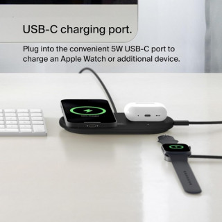 Беспроводное зарядное устройство Belkin BoostCharge Pro 2 в 1 15 Вт (WIZ021myBK) черный