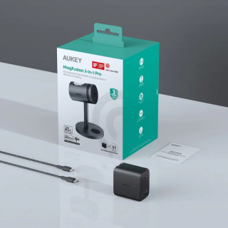 Беспроводное зарядное устройство Aukey 3 в 1 Cooler Qi2 25W (AMC-LC-MC311A) серый