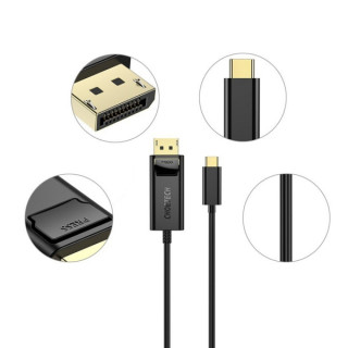Кабель Choetech с USB-C / Thunderbolt 3 на DisplayPort 1.8 м (XCP-1801), черный