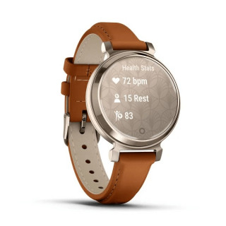 Умные часы Garmin Lily 2 кремово-золотой со светло-коричневым кожаным ремешком (010-02839-02)