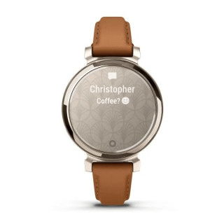 Умные часы Garmin Lily 2 кремово-золотой со светло-коричневым кожаным ремешком (010-02839-02)