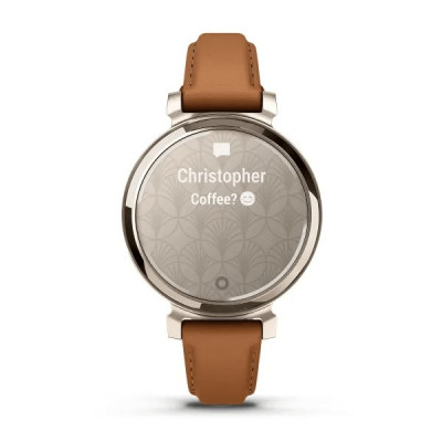 Умные часы Garmin Lily 2 кремово-золотой со светло-коричневым кожаным ремешком (010-02839-02)