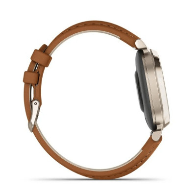 Умные часы Garmin Lily 2 кремово-золотой со светло-коричневым кожаным ремешком (010-02839-02)