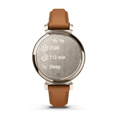 Умные часы Garmin Lily 2 кремово-золотой со светло-коричневым кожаным ремешком (010-02839-02)
