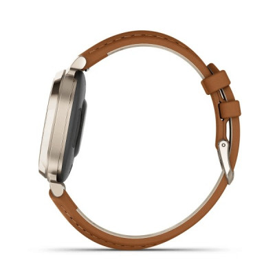 Умные часы Garmin Lily 2 кремово-золотой со светло-коричневым кожаным ремешком (010-02839-02)