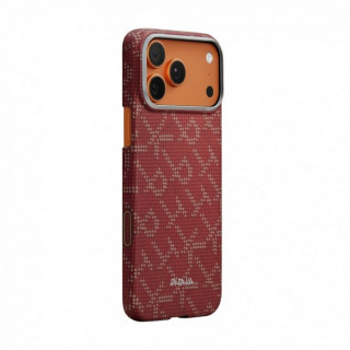Чехол Pitaka Monogram Edge (Ultra-Slim) Case для iPhone 17 Pro 6.3" (KI1702PTK) Red/Gold