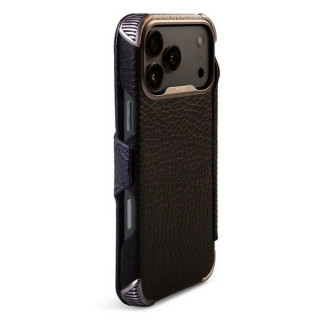 Чехол-книжка из кожи Vaja Buckler ST Wallet для iPhone 17 Pro Max 6.9" V-Mag Black