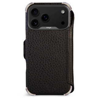Чехол-книжка из кожи Vaja Buckler ST Wallet для iPhone 17 Pro Max 6.9" V-Mag Black