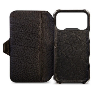 Чехол-книжка из кожи Vaja Buckler ST Wallet для iPhone 17 Pro Max 6.9" V-Mag Black