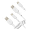 Кабель Belkin BoostCharge USB-A - USB Type-C 1м 2шт (CAB001bt1MWH2PK) White