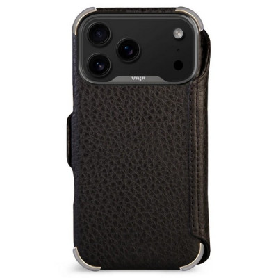 Чехол-книжка из кожи Vaja Buckler Wallet для iPhone 17 Pro Max 6.9" V-Mag Black