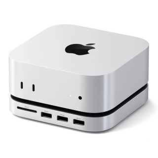 Подставка-концентратор Satechi Mac Mini M4 Stand & Hub с отсеком для SSD (ST-GNMMES) серебристый