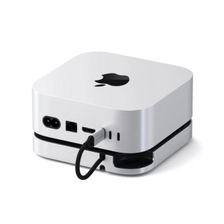 Подставка-концентратор Satechi Mac Mini M4 Stand & Hub с отсеком для SSD (ST-GNMMES) серебристый