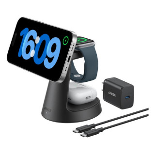 Беспроводное зарядное устройство Anker MagGo 3-in-1 Wireless Charging Station (B25M4G11) Black