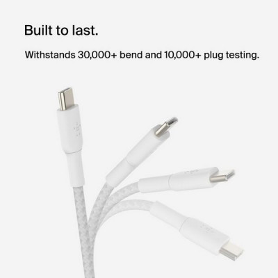 Кабель Belkin BoostCharge Braided USB-C - USB-C 1 м 2шт. (CAB004bt1MWH2PK) White