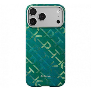 Чехол Pitaka Monogram Edge (Ultra-Slim) Case для iPhone 17 Pro Max 6.9" (KI1701PTKP) Green/Gold