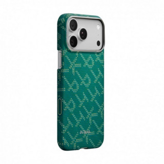 Чехол Pitaka Monogram Edge (Ultra-Slim) Case для iPhone 17 Pro Max 6.9" (KI1701PTKP) Green/Gold