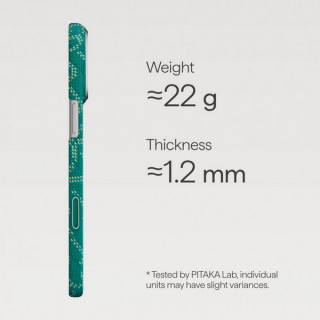Чехол Pitaka Monogram Edge (Ultra-Slim) Case для iPhone 17 Pro Max 6.9" (KI1701PTKP) Green/Gold