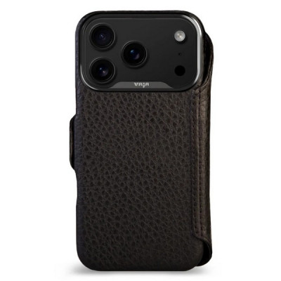Чехол книжка/бумажник из кожи Vaja Wallet для iPhone 17 Pro 6.3" V-Mag Floater Black