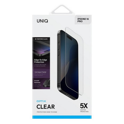 ​Защитное стекло Uniq OPTIX (+installer) для iPhone 16 Pro Clear (IP6.3P(2024)-CLEAR)