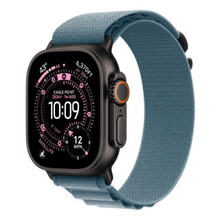 Apple Watch Ultra 3, 49mm, черный титан, ремешок Alpine голубого цвета (2025)