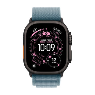 Apple Watch Ultra 3, 49mm, черный титан, ремешок Alpine голубого цвета (2025)