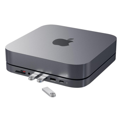 USB док-станция с подставкой Satechi Mac Mini Stand & Hub для Mac Mini (ST-ABHFM) серый космос