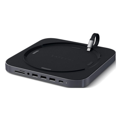 USB док-станция с подставкой Satechi Mac Mini Stand & Hub для Mac Mini (ST-ABHFM) серый космос