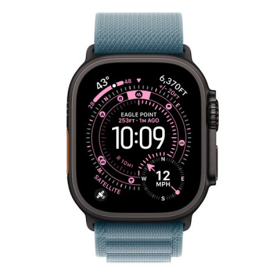 Ремешок Apple Alpine Loop 49 мм Light Blue / Black Titanium Finish