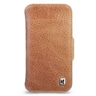 Чехол книжка/бумажник из кожи Vaja Wallet для iPhone 17 Pro 6.3" V-Mag Pull Up Camel